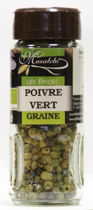 KAMY Poivre vert grain - Flacon en verre à prix pas cher