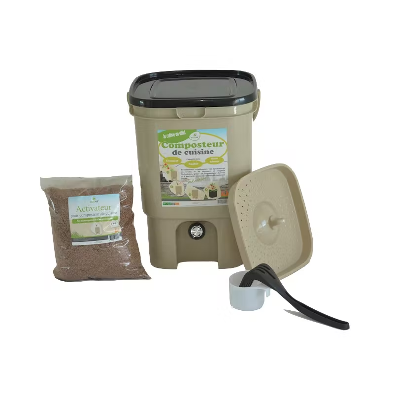 Biolan Bokashi Kit de composteur de Cuisine (10 l) avec Activateur de  Fermentation EM 1 kg (Blanc) : : Jardin